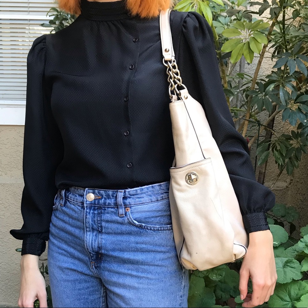Vintage cream/gold Kate Spade large pebbled leather bag